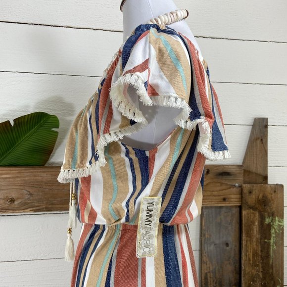 NWT Super Soft Striped with Fringe Maxi Dr… - Picture 9 of 12